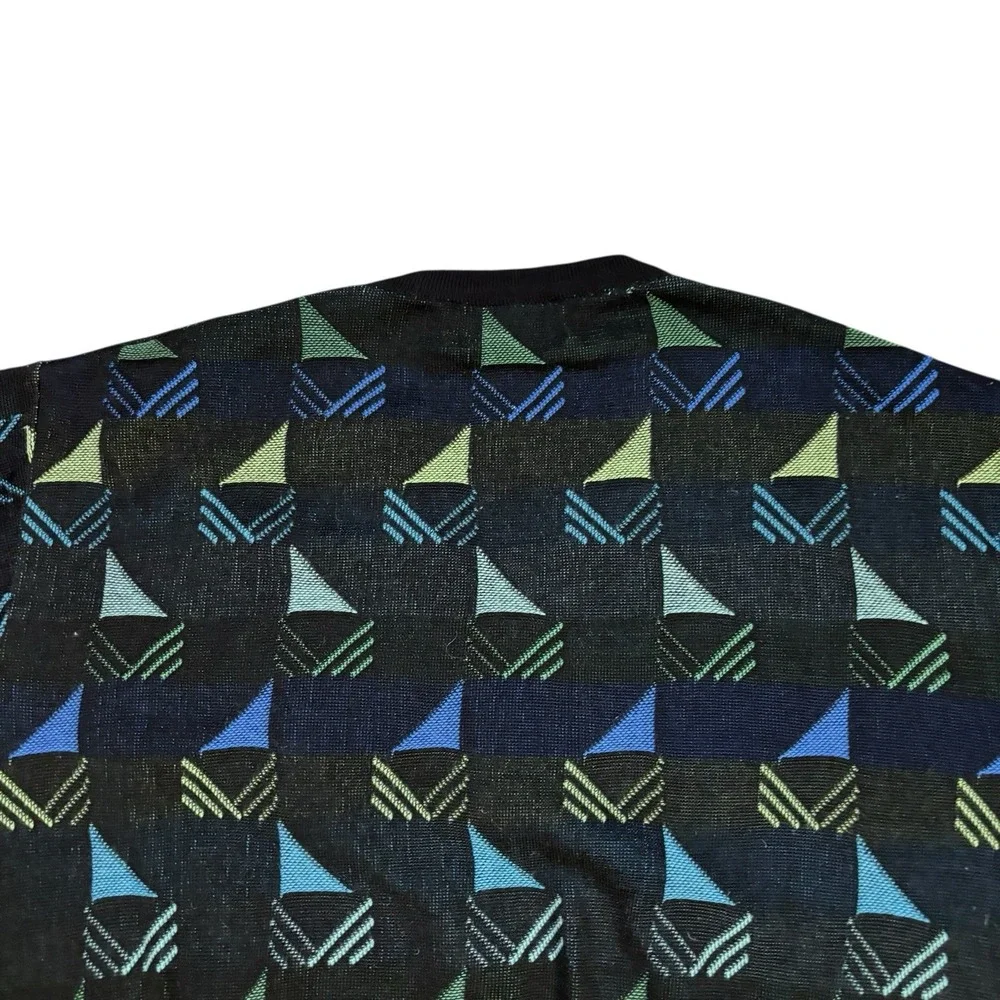 St. Croix Crewneck Sweater All Over Print Men's Large Geometric Vintage Colorful